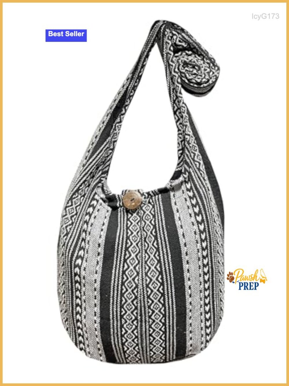 Woven Hippie Crossbody Hobo Sling Shoulder Bag - Thai Cotton Boho Messenger